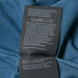 Pre Owned Z Zegna Blue Cotton Half Sleeve Polo T-Shirt L