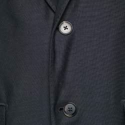 Zegna Navy Blue Wool Single Breasted Blazer L