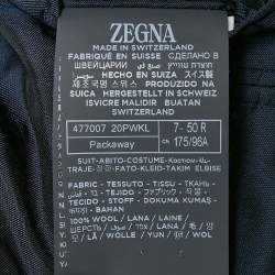 Zegna Navy Blue Wool Single Breasted Blazer L