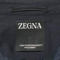 Zegna Navy Blue Wool Single Breasted Blazer L