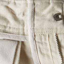 Zegna Off-White Gabardine Cotton Pleated Pants M
