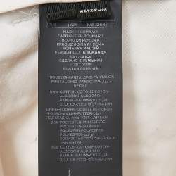 Zegna Off-White Gabardine Cotton Pleated Pants M