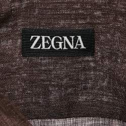 Z Zegna Brown Linen Comfortable Fit Shirt M