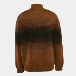 Zegna Brown Gradient Knit High Neck Jumper M