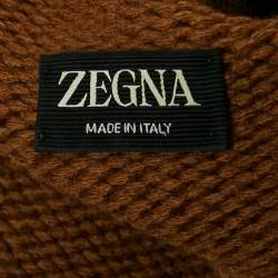 Zegna Brown Gradient Knit High Neck Jumper M