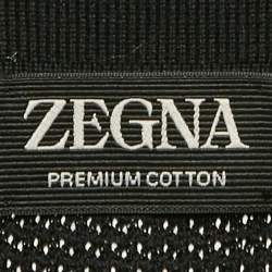 Z Zegna Black Knit Cotton Polo T-Shirt M