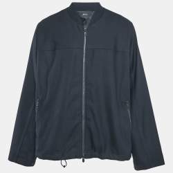 Z Zegna Navy Blue Wool Zip-Up Jacket Techmerino Jacket XXXL