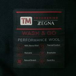 Z Zegna Navy Blue Wool Zip-Up Jacket Techmerino Jacket XXXL