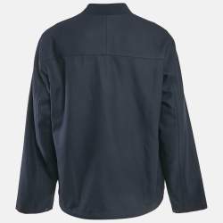 Z Zegna Navy Blue Wool Zip-Up Jacket Techmerino Jacket XXXL