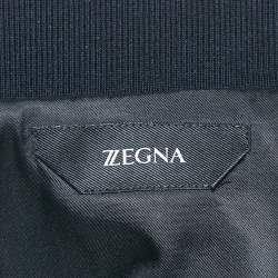 Z Zegna Navy Blue Wool Zip-Up Jacket Techmerino Jacket XXXL