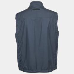 Z Zegna Blue Synthetic and Cashmere Reversible Vest Jacket XXL