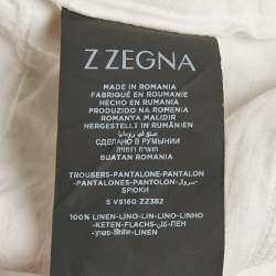 Pre Owned Z Zegna White Linen Short S