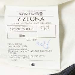 Pre Owned Z Zegna Blue Patterned Wool Suit XS 