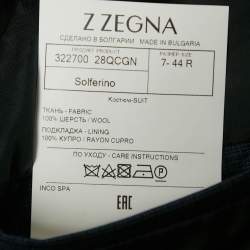Pre Owned Z Zegna Blue Patterned Wool Suit XS 