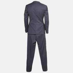 Pre Owned Z Zegna Blue Patterned Wool Suit XS 