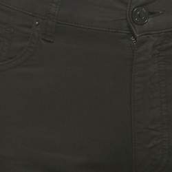 Pre Owned Zegna Black Cotton Cotton Formal Trousers M