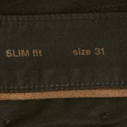 Pre Owned Zegna Black Cotton Cotton Formal Trousers M