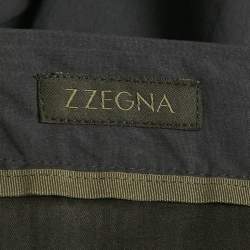 Pre Owned Z Zegna Navy Blue Cotton Blend Straight Fit Trousers 4XL