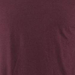 Pre Owned Z Zegna Burgundy Wool Knit Polo Sweater L