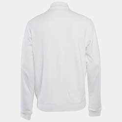 Pre Owned سويت شيرت بسحاب قطن أبيض زد زينيا مقاس كبير