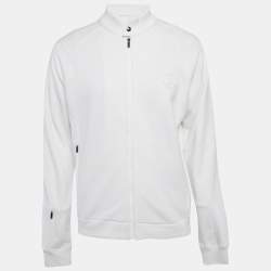 مملوكة مسبقًا Z Zegna White Cotton Zip-Up Sweatshirt L