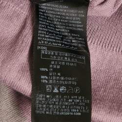 Pre Owned Z Zegna Purple/Grey Cotton Knit Crewneck Sweatshirt L