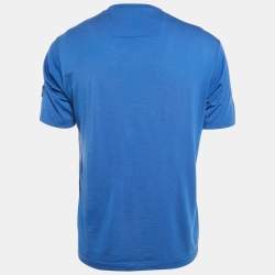 Pre Owned تي شيرت زد زينيا تيكميرينو جيرسي طباعة مضرب أزرق مقاس وسط