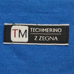 Pre Owned تي شيرت زد زينيا تيكميرينو جيرسي طباعة مضرب أزرق مقاس وسط