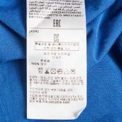 Pre Owned تي شيرت زد زينيا تيكميرينو جيرسي طباعة مضرب أزرق مقاس وسط