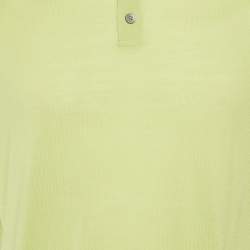 Pre Owned تي شيرت زد زينيا بولو صوف محبوك أصفر ليموني مقاس كبير ( لارج )