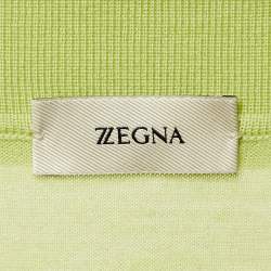 Pre Owned تي شيرت زد زينيا بولو صوف محبوك أصفر ليموني مقاس كبير ( لارج )