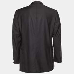 Pre Owned بليزر زد زينيا صوف أسود زريّن بتصميم المدينة XXL