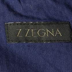 مملوكة مسبقًا Z Zegna Navy Blue Linen Straight Leg Pants S