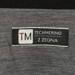Pre Owned Z Zegna Grey & Black Wool Knit Track Jacket & Pants XL