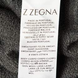 Pre Owned Z Zegna Grey & Black Wool Knit Track Jacket & Pants XL
