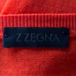Z Zegna Blood Orange Wool Long Sleeve Sweater XL