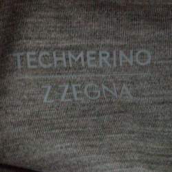 Pre Owned Z Zegna Techmerino Grey Contrast Trim Polo T-Shirt L
