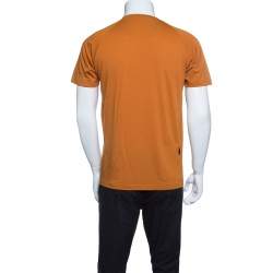 Pre Owned Z Zegna Techmerino Burnt Orange Wool Crew Neck T-Shirt M