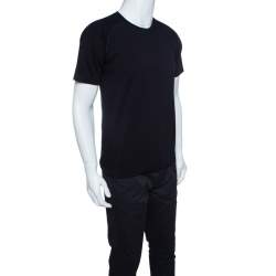 Pre Owned Z Zegna Techmerino Navy Blue Wool Crew Neck T-shirt M