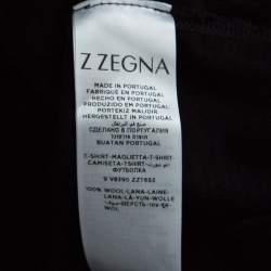 Pre Owned Z Zegna Techmerino Navy Blue Wool Crew Neck T-shirt M