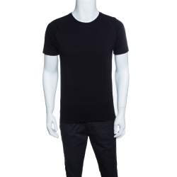 Pre Owned Z Zegna Techmerino Navy Blue Wool Crew Neck T-Shirt M