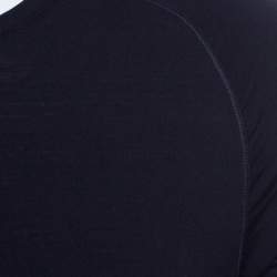 Pre Owned Z Zegna Techmerino Navy Blue Wool Crew Neck T-Shirt M