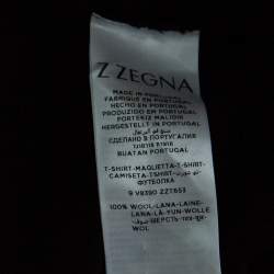 Pre Owned Z Zegna Techmerino Navy Blue Wool Crew Neck T-Shirt M