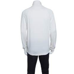Z Zegna Techmerino Off White Wool Zip Front Sweatshirt L
