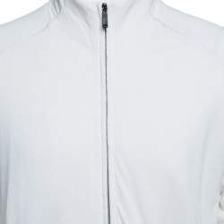 Z Zegna Techmerino Off White Wool Zip Front Sweatshirt L