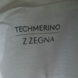 Z Zegna Techmerino Off White Wool Zip Front Sweatshirt L