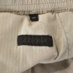 Z Zegna Beige Linen Relaxed Fit Trousers M