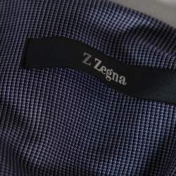 Pre Owned Z Zegna Ink Blue Cotton Contrast Collar City Shirt L