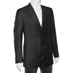 Z Zegna Dark Grey Wool Blazer L