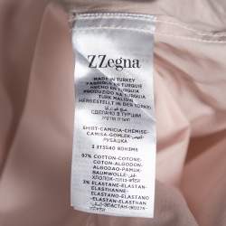 Pre Owned Z Zegna Pink Cotton Long Sleeve Buttonfront Drop 8 Fit Shirt M